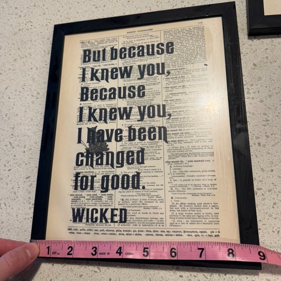 Wicked Musical Quote Print: Antique 9x11 Framed “Because I Knew You” - Picture 3 of 3